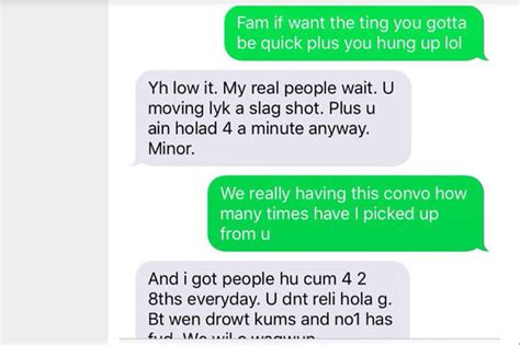  . . Drug dealer text messages